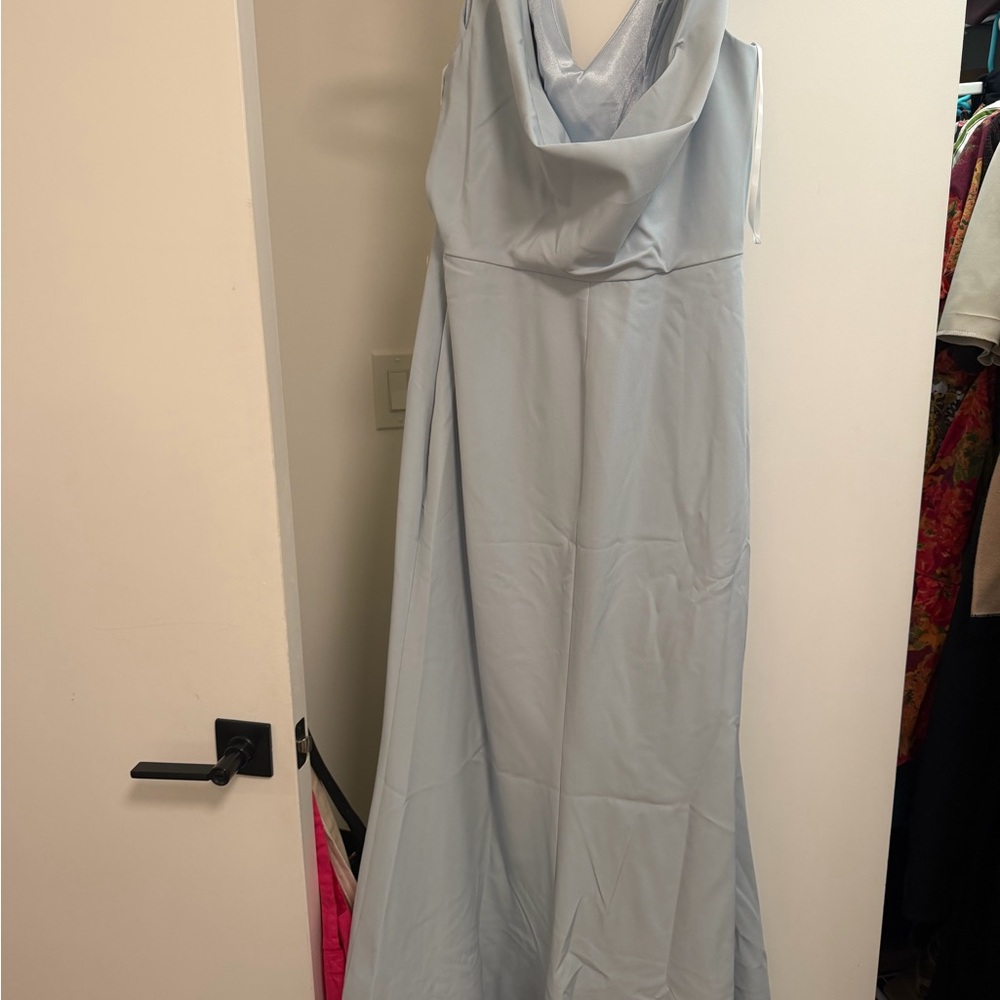 Revelry Light Blue Backless Dress